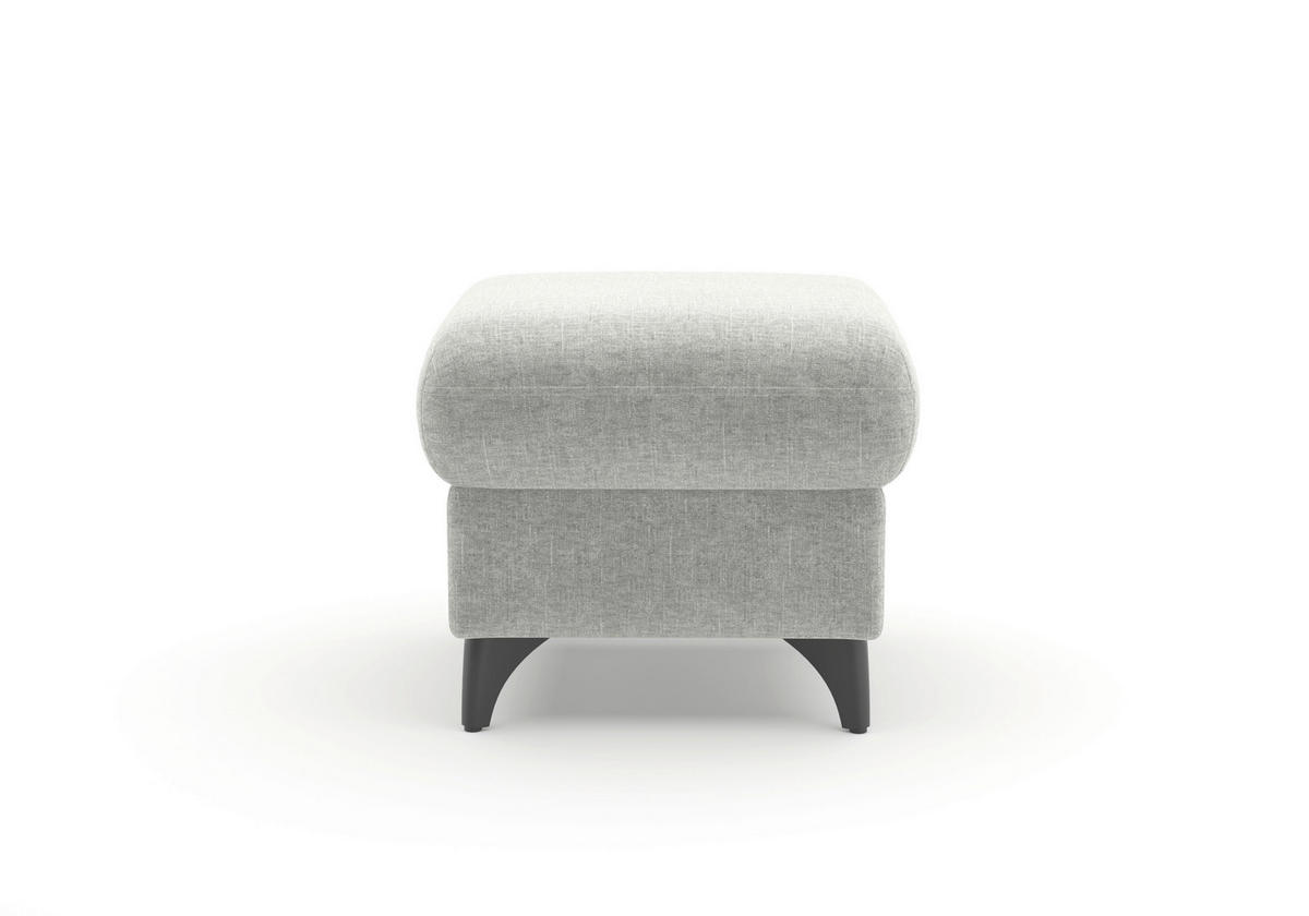 HOCKER in Textil Hellgrau  - Hellgrau/Schwarz, KONVENTIONELL, Textil/Metall (58/48/58cm) - Sit & More