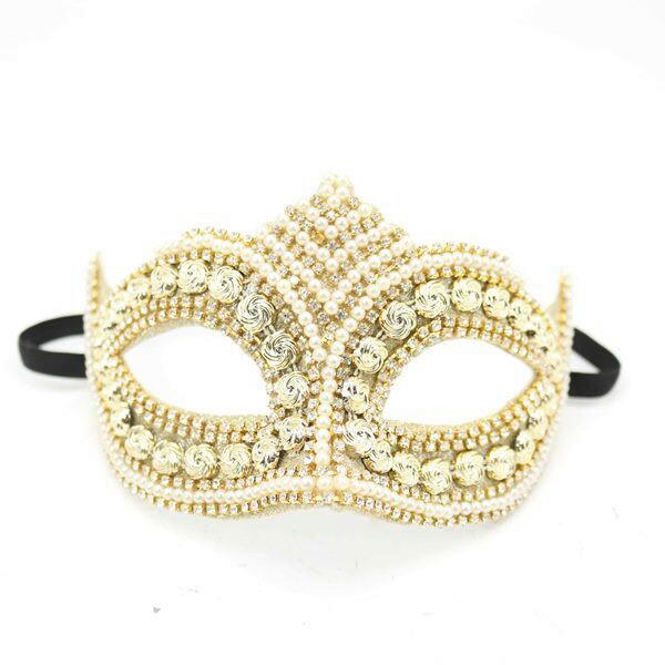 DEKOMASKE - Goldfarben, Basics, Kunststoff (14/9/9cm) - X-Mas