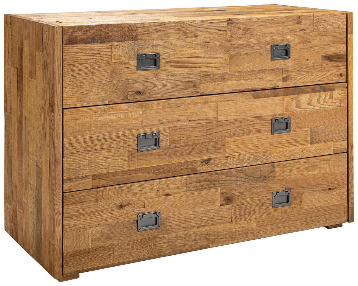 KOMMODE  in 105/71/46 cm  - Dunkelgrau/Eichefarben, Design, Holz/Metall (105/71/46cm) - Hasena