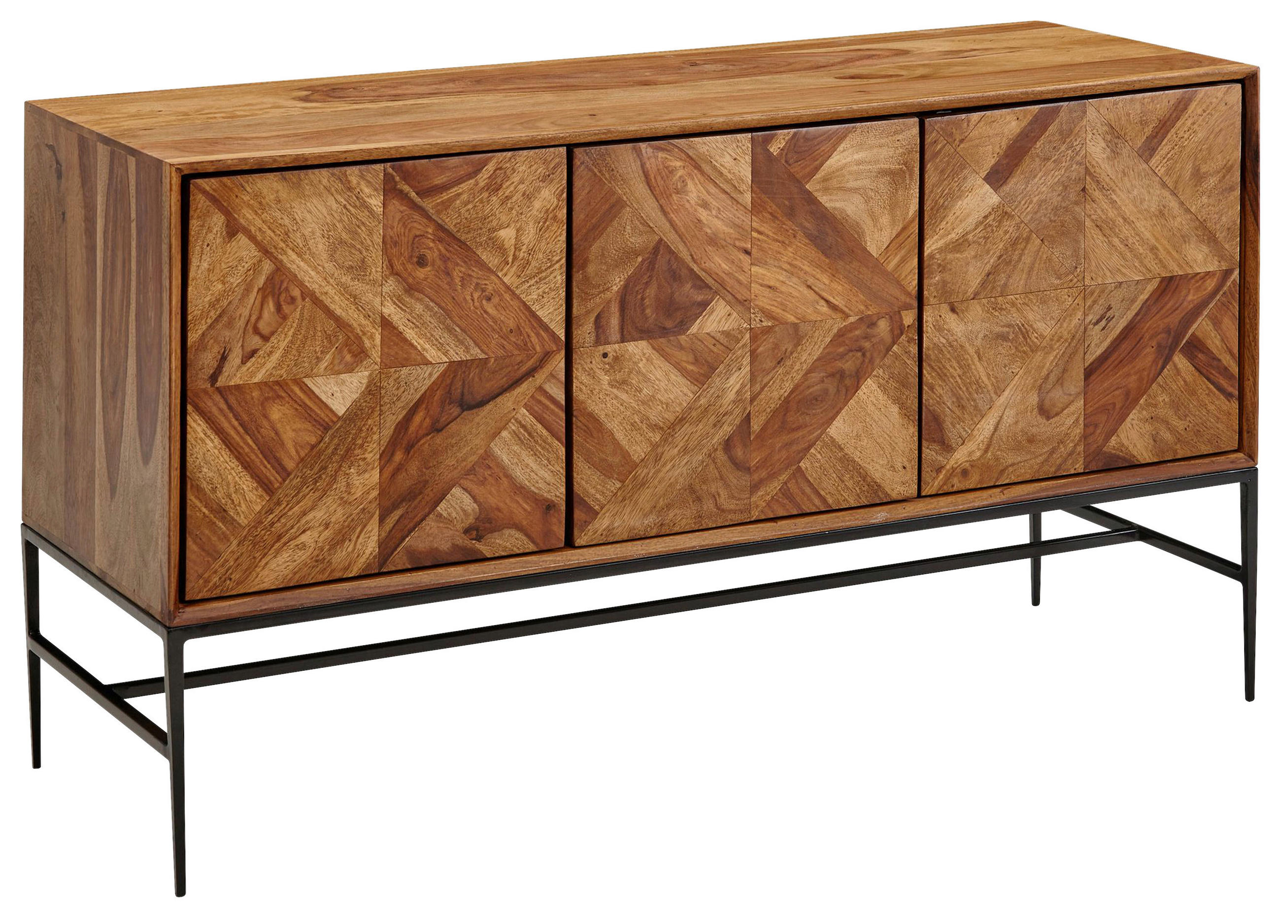SIDEBOARD  in 123/70/45 cm  - Sheeshamfarben/Schwarz, Design, Holz/Metall (123/70/45cm) - MID.YOU