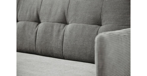 SITZBANK in Textil Grau - Schwarz/Grau, Design, Textil/Metall (206/85/69cm) - Johann Jakob