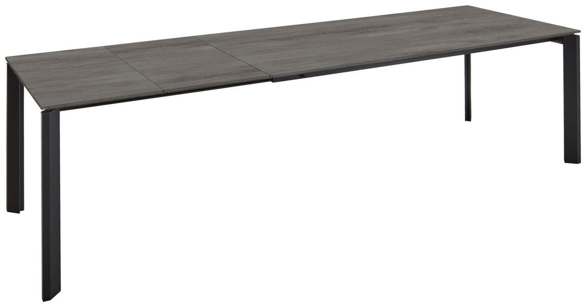 ESSTISCH Schieferfarben, Schwarz rechteckig  ausziehbar, in verschiedenen Holzdekoren erhältlich  - Schieferfarben/Schwarz, Basics, Holzwerkstoff/Metall (180-280/95/76cm) - Celina Home