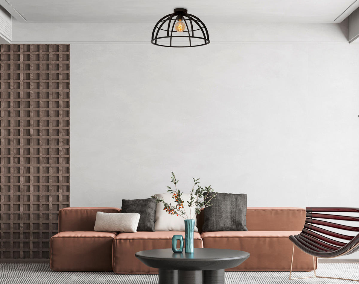 LED-DECKENLEUCHTE Dikra 50/50/29 cm   - Schwarz, KONVENTIONELL, Metall (50/50/29cm) - Lucide
