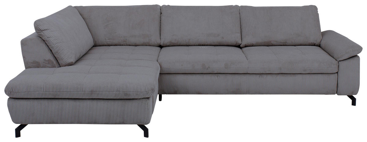 HÖRNSOFFA i manchester, velour antracit  - svart/antracit, Design, metall/textil (197/291cm) - Beldomo Style