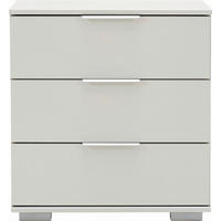 NOČNA OMARICA, bela  - bela/barve aluminija, Design, kovina/umetna masa (52/58/38cm) - Carryhome