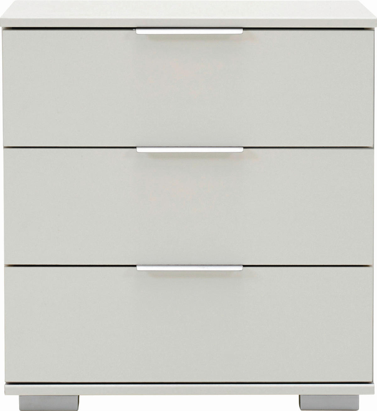 NOČNA OMARICA, bela  - bela/barve aluminija, Design, kovina/umetna masa (52/58/38cm) - Carryhome