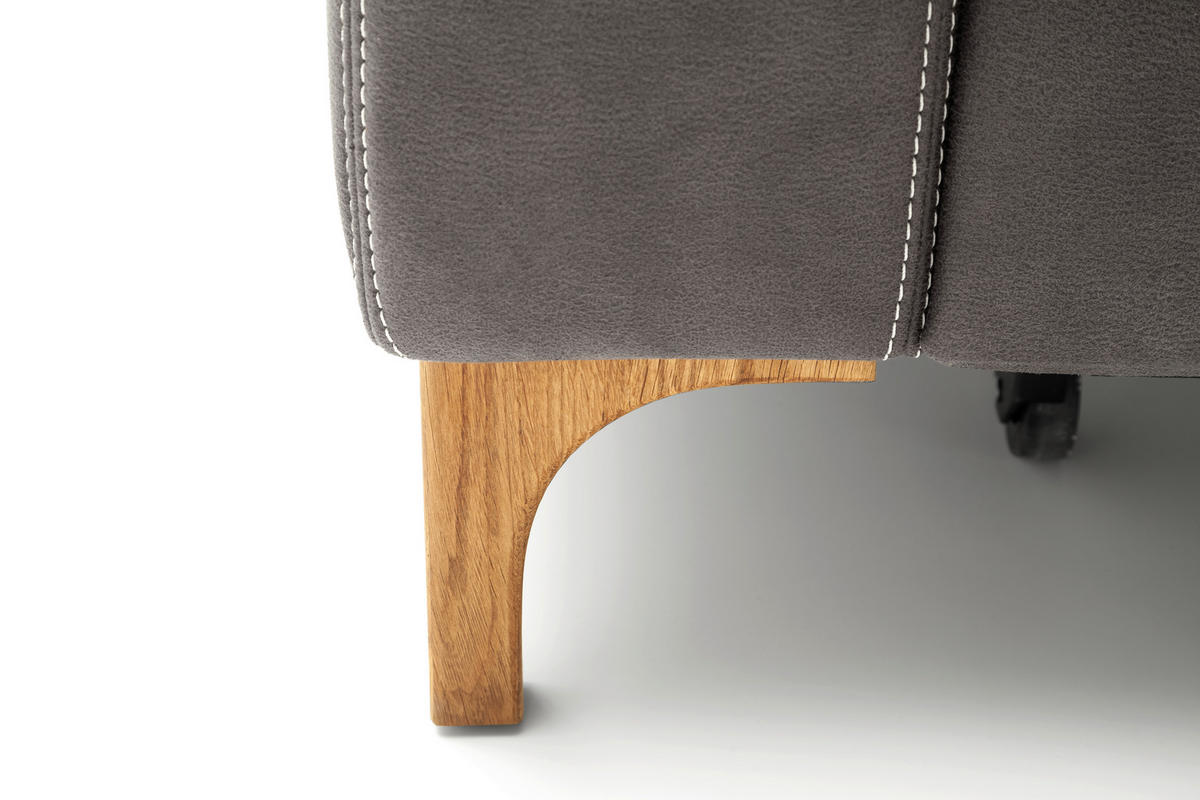 ECKSOFA in Mikrofaser Anthrazit  - Anthrazit/Beige, Design, Holz/Textil (185/276cm) - Pure Home Lifestyle