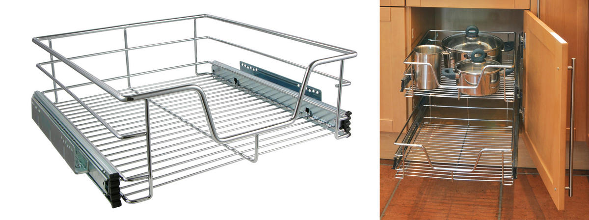 TELESKOP SCHUBLADE - Grau, Basics, Metall (39/14/44cm)