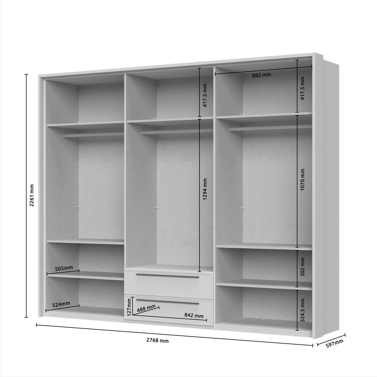 ORMAR SA KLASIČNIM VRATIMA  277/226/60 cm  - Dizajnerski, pločasti materijal (277/226/60cm)