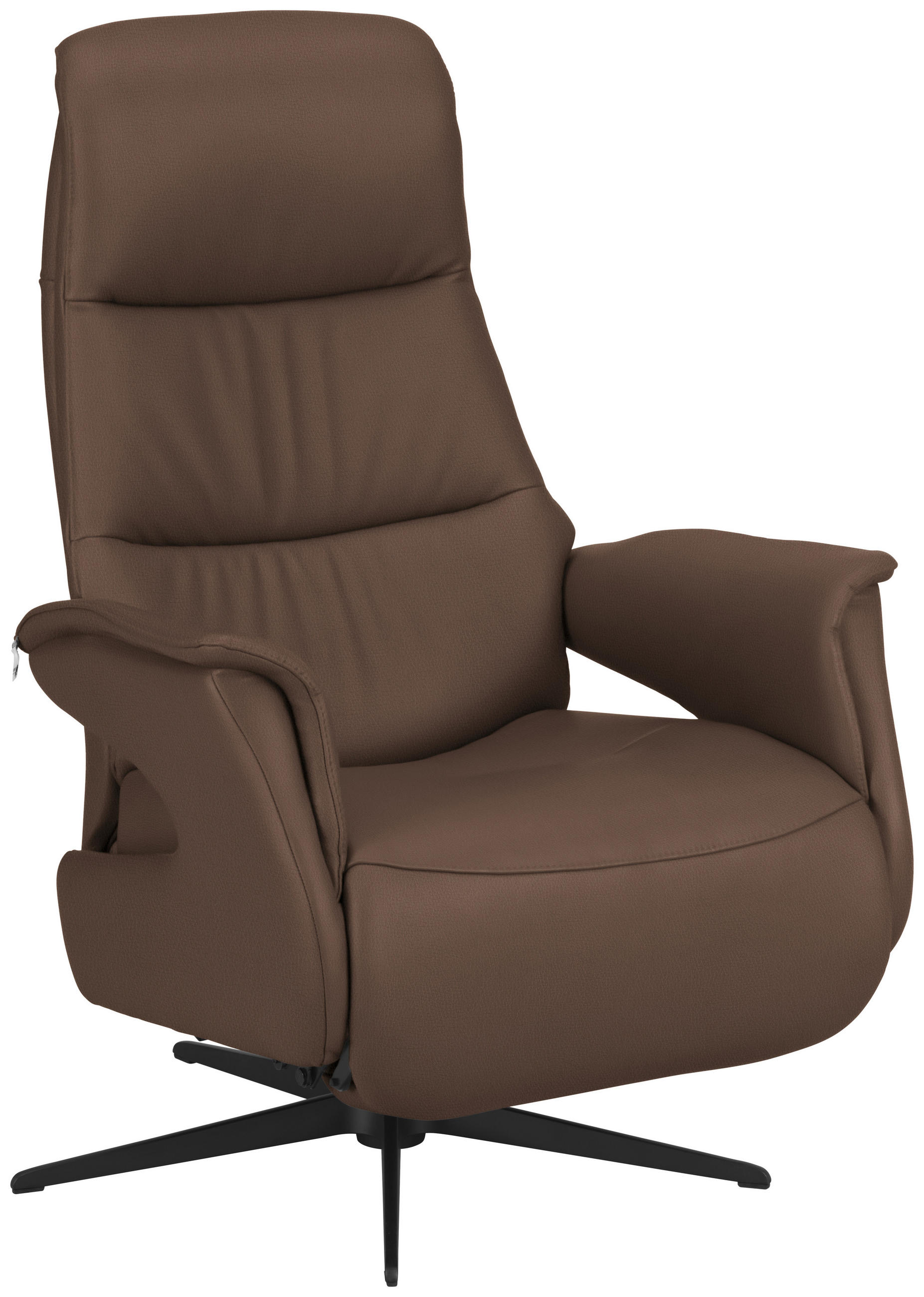 RELAXFÅTÖLJ i läder brun  - brun/svart, Design, metall/läder (74/105/83cm) - Livetastic