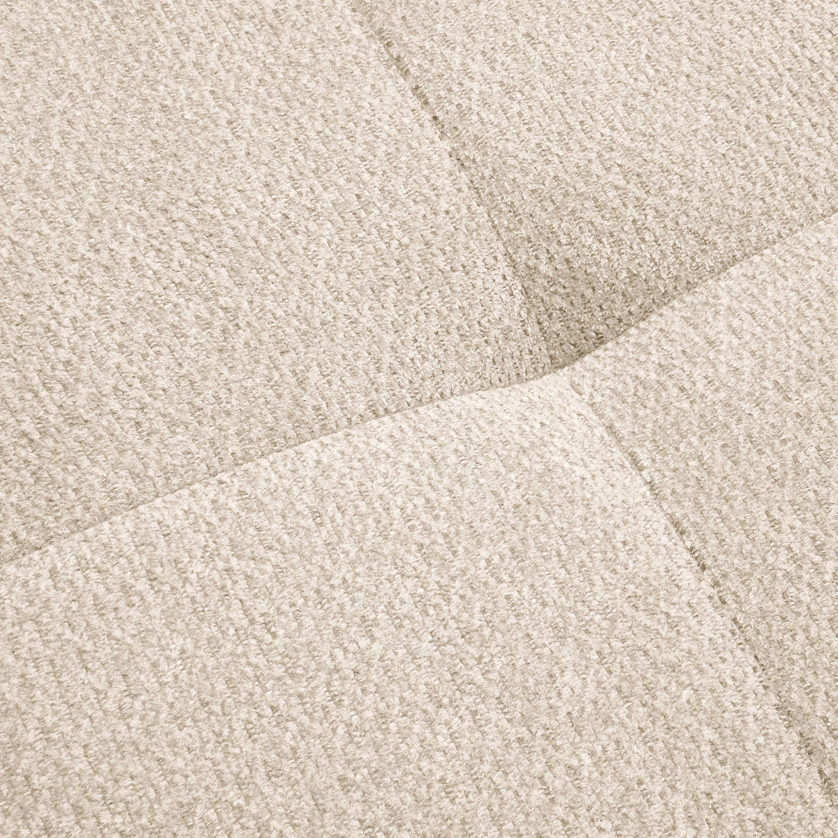 ECKSOFA in Chenille Creme  - Creme/Schwarz, MODERN, Textil/Metall (290/182cm) - Hom`in