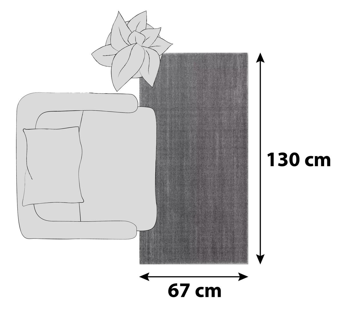 HOCHFLORTEPPICH 67/130 cm Joy Grau  - Grau, KONVENTIONELL, Textil (67/130cm) - Schöner Wohnen