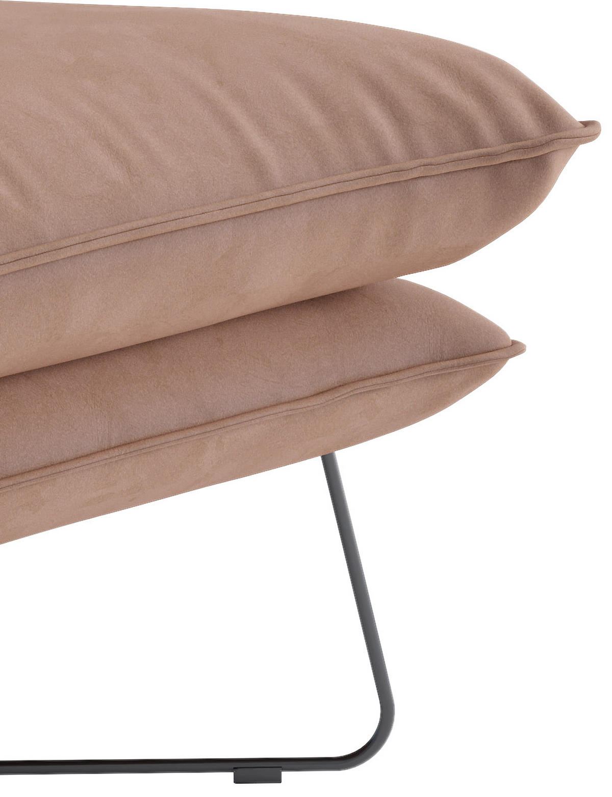 SESSEL in Flachgewebe Hellbraun  - Hellbraun/Schwarz, Design, Textil/Metall (72/84/90cm) - Livetastic