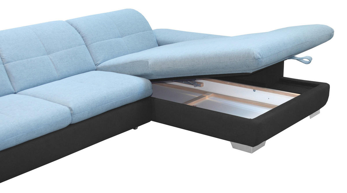 SEDEŽNA GARNITURA, mikrovlakna  - barve kroma, Design, kovina/tekstil (204/297cm) - Xora
