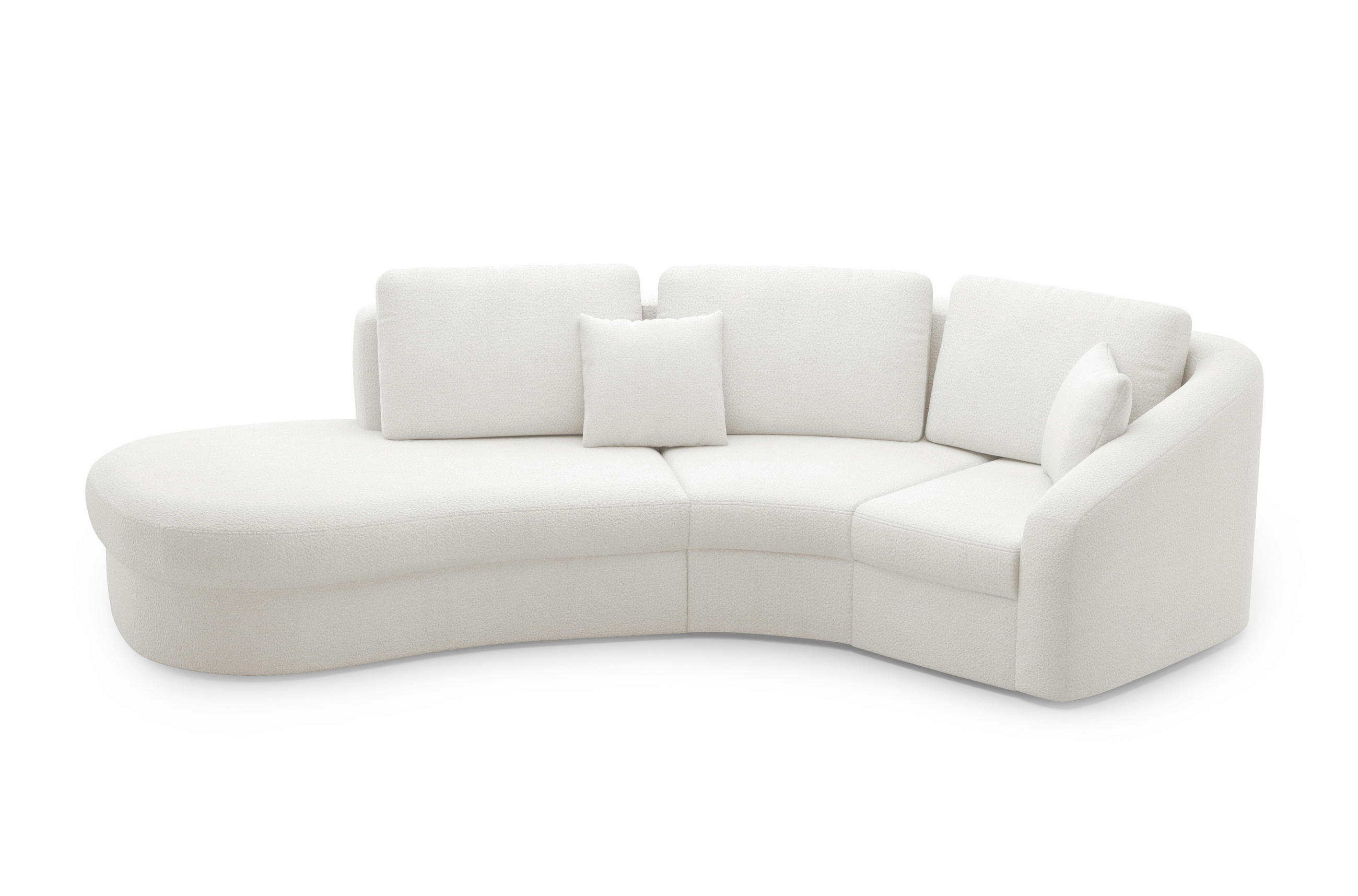 ECKSOFA in Flachgewebe Weiss - Weiss/Schwarz, Modern, Kunststoff/Textil (230/266cm) - Sit & More