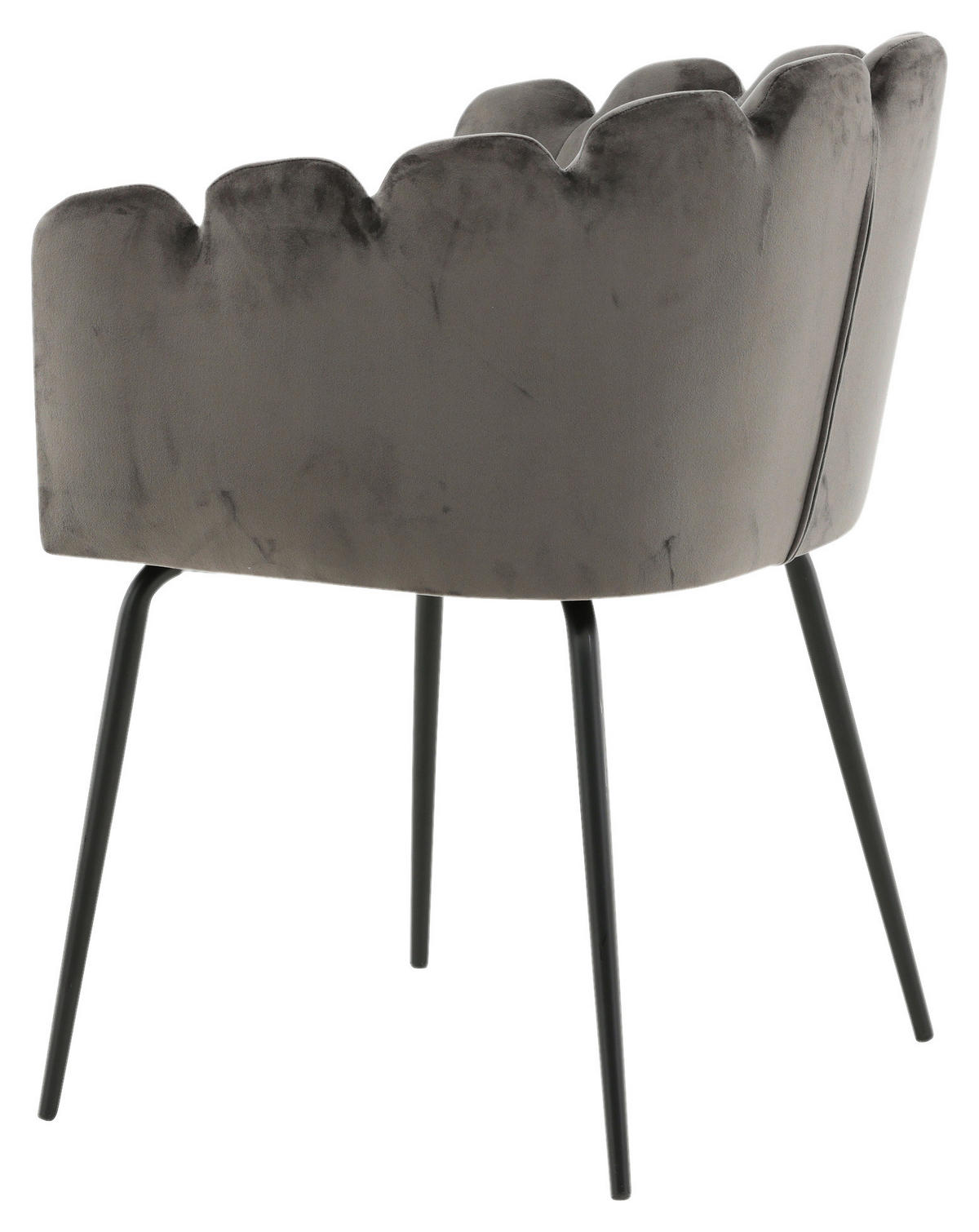 STUHL Samt Grau  - Grau, Design, Textil/Metall (61/76.56/54cm) - Livetastic