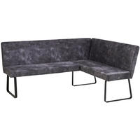 ECKBANK 155/197 cm  in Dunkelgrau  - Dunkelgrau/Schwarz, LIFESTYLE, Textil/Metall (155/197cm) - MID.YOU