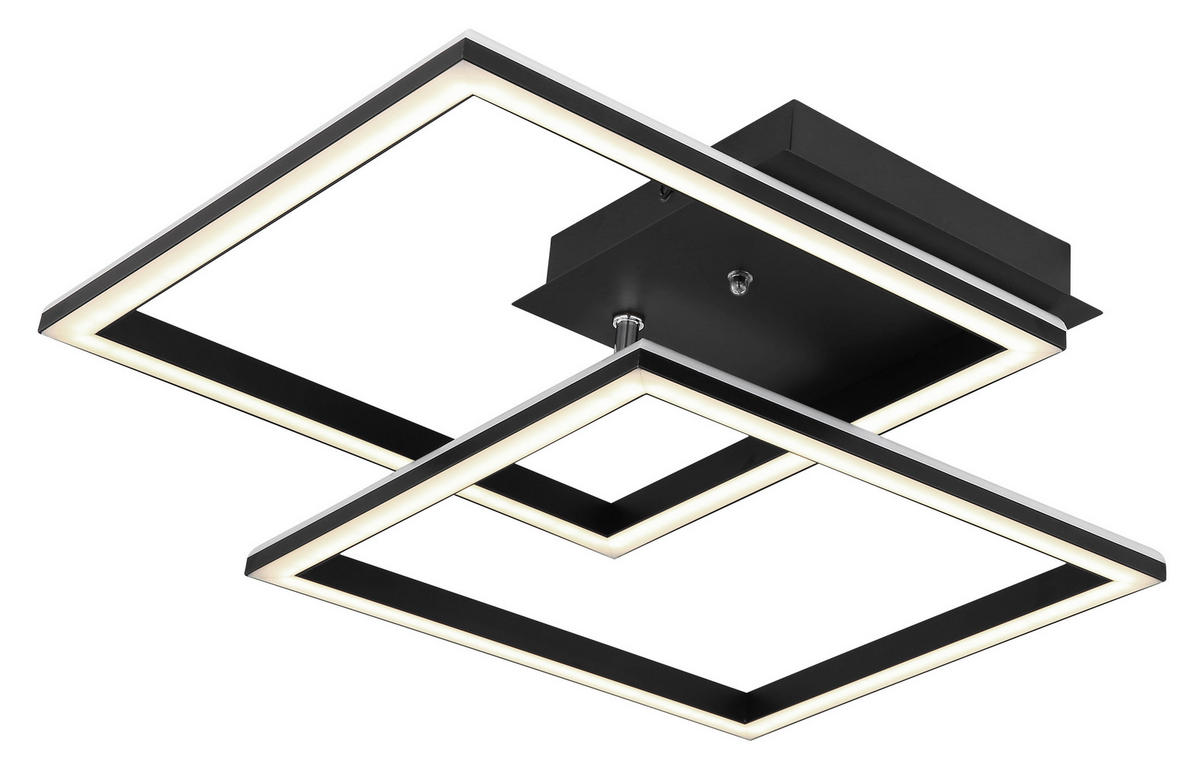 PLAFONIERĂ CU LED - opal/negru, Design, plastic/metal (44/29,4/7,7cm) - Globo