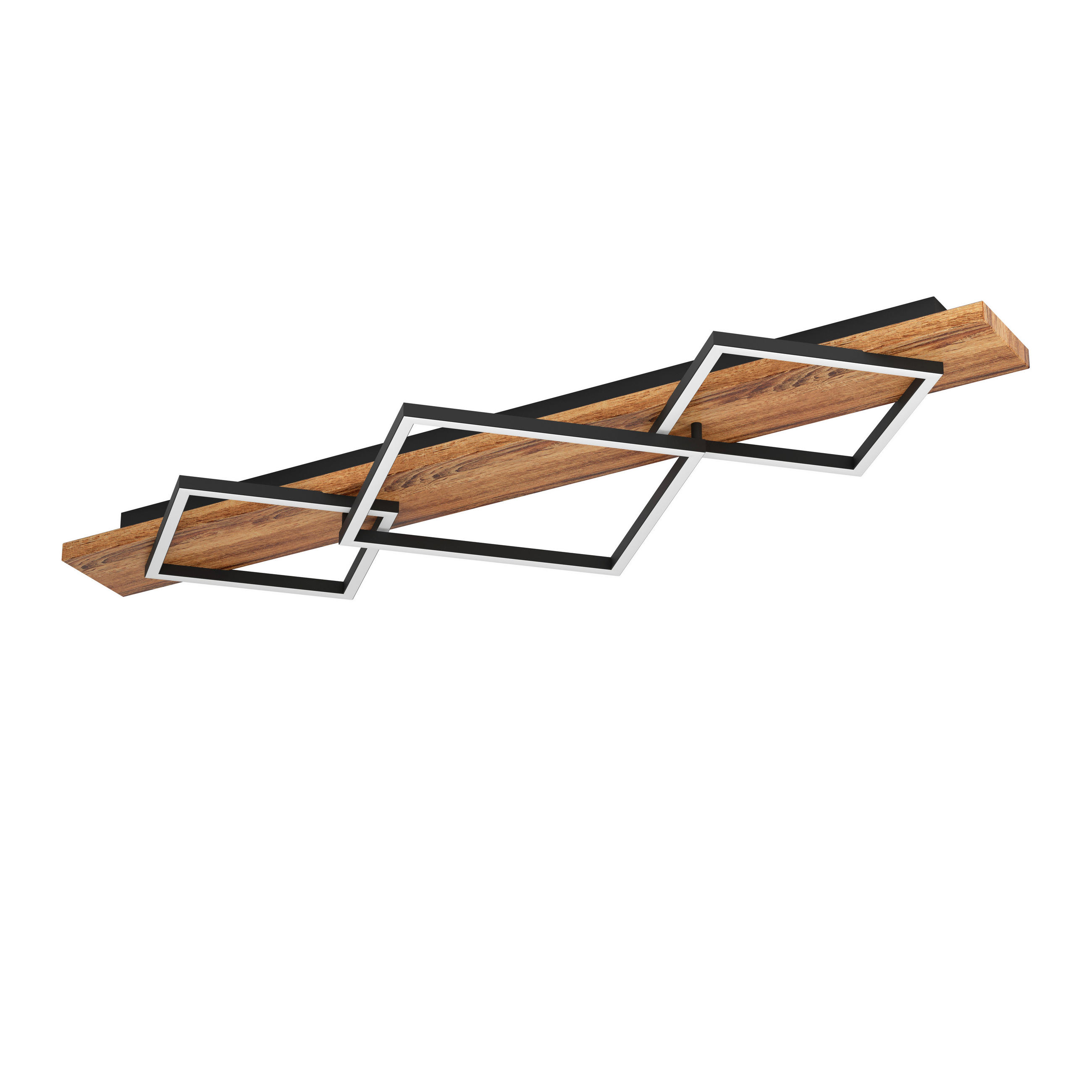 LED-DECKENLEUCHTE BOYAL 101/40,5/9,5 cm   - Eichefarben/Schwarz, Natur, Holz/Kunststoff (101/40,5/9,5cm) - Eglo