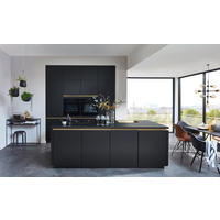EINBAUKÜCHE 317  - Goldfarben/Schwarz, Design, Holzwerkstoff/Metall (240cm) - Nobilia