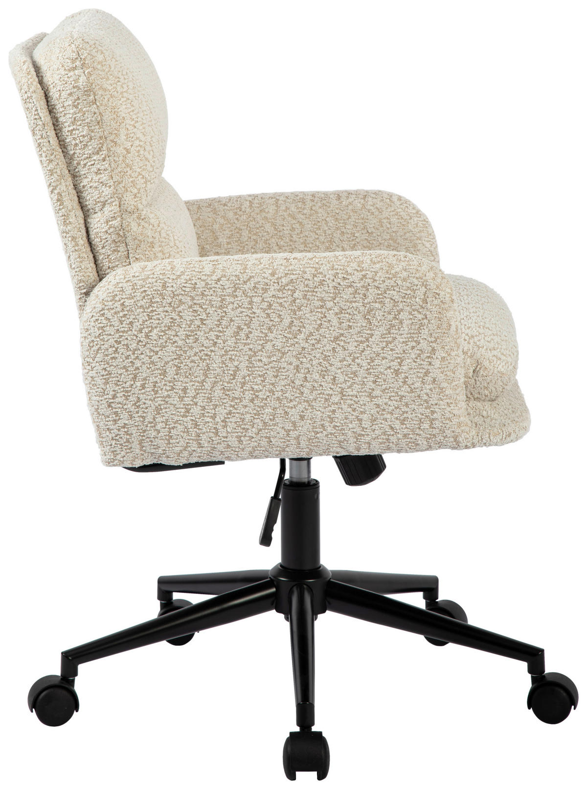 DREHSTUHL Bouclé Schwarz, Beige  - Beige/Schwarz, MODERN, Kunststoff/Textil (58/86/96/65cm) - MID.YOU