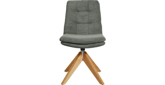 STUHL - Eichefarben/Olivgrün, Design, Holz/Textil (50/90/69cm) - Johann Jakob