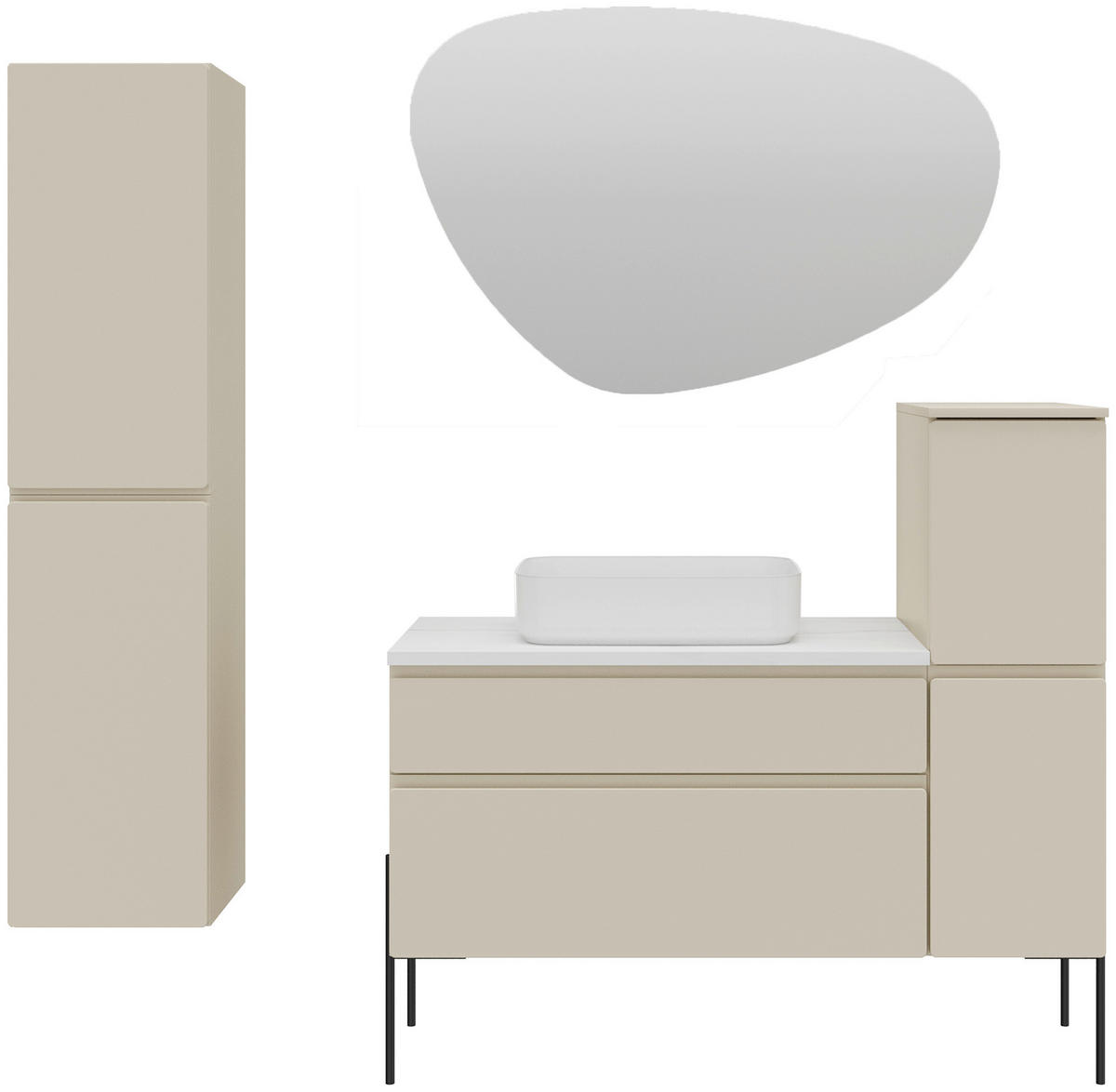 HOCHSCHRANK 35/150/33 cm  - Greige, MODERN, Glas/Holz (35/150/33cm) - Welnova