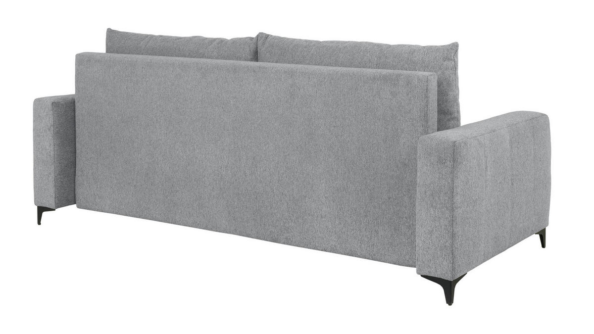 POHOVKA, drevo, kov, textil, sivá - čierna/sivá, Konventionell, kov/drevo (230/90/100cm) - Carryhome