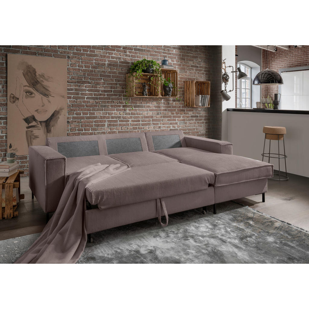 Thumbnail - Livetastic Ecksofa, Graubraun, Textil, Uni, 4-Sitzer, Füllung: Schaumstoff, L-Form, 240x150 cm, Liegefunktion, seitenver...