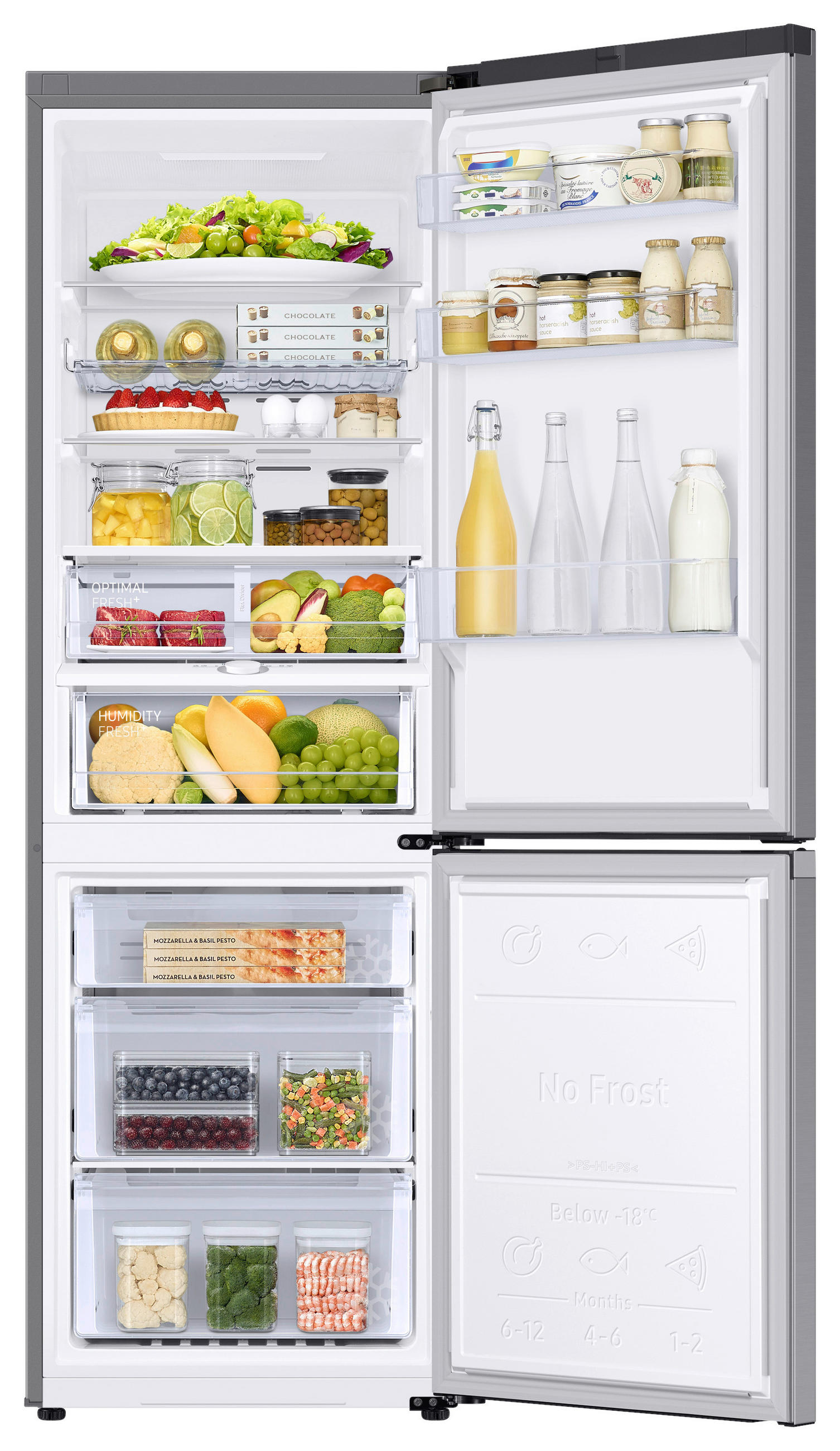 KÜHL-GEFRIER-KOMBINATION RB34C605CS9/EF  - Silberfarben, Basics, Glas/Kunststoff (59,5/185,3/65,8cm) - Samsung