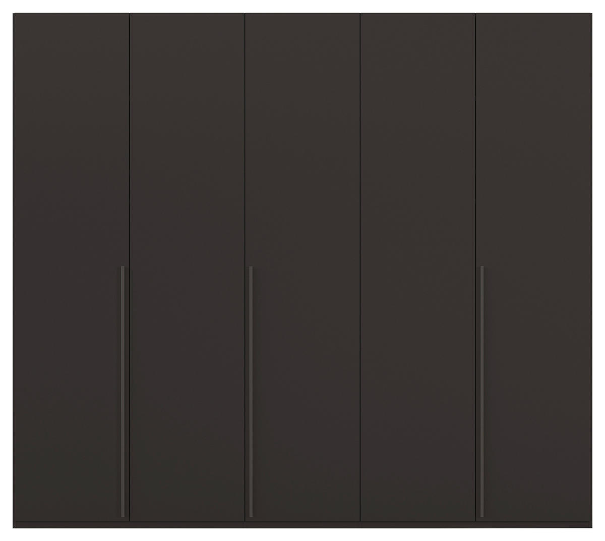 DREHTÜRENSCHRANK 251/223/60 cm 5-türig Schwarz  - Graphitfarben/Schwarz, Design, Holzwerkstoff/Metall (251/223/60cm) - home24