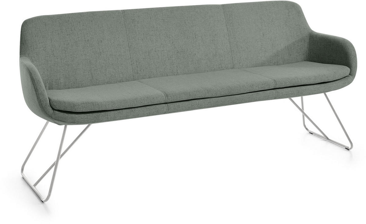 SITZBANK 180/87/65 cm Webstoff Pastellgrün, Pastellblau Metall  - Edelstahlfarben/Pastellblau, Design, Textil/Metall (180/87/65cm) - Musterring