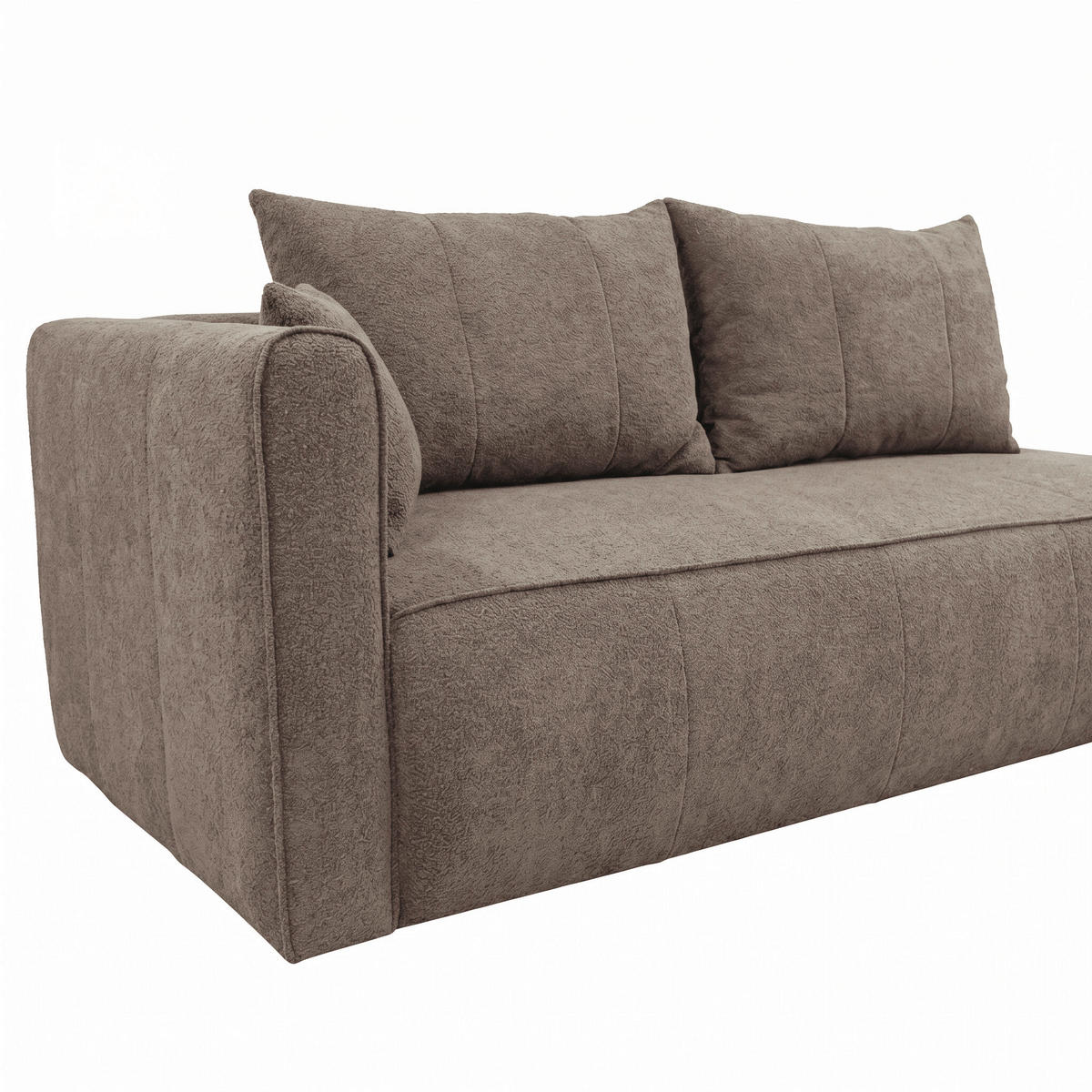 RÉCAMIERE HEVIA in Bouclé Braun  inkl.  - Schwarz/Braun, Design, Kunststoff/Textil (98/97/235cm) - MID.YOU