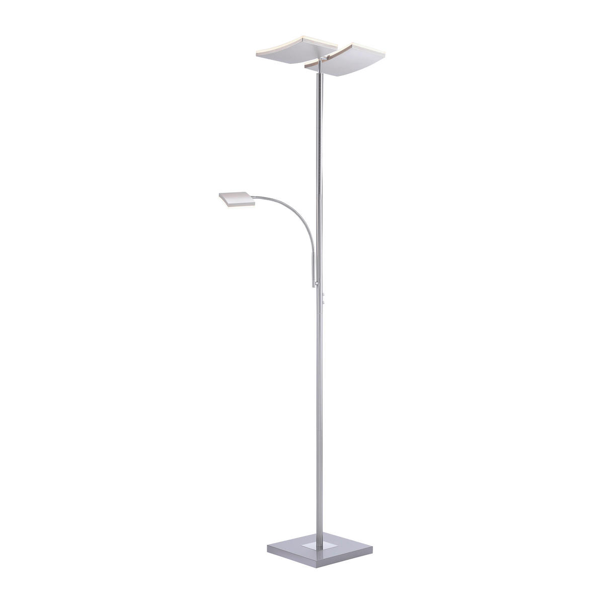 LED STOJACÍ LAMPA, 62/61/196 cm - barvy stříbra, Design, kov/plast (62/61/196cm)