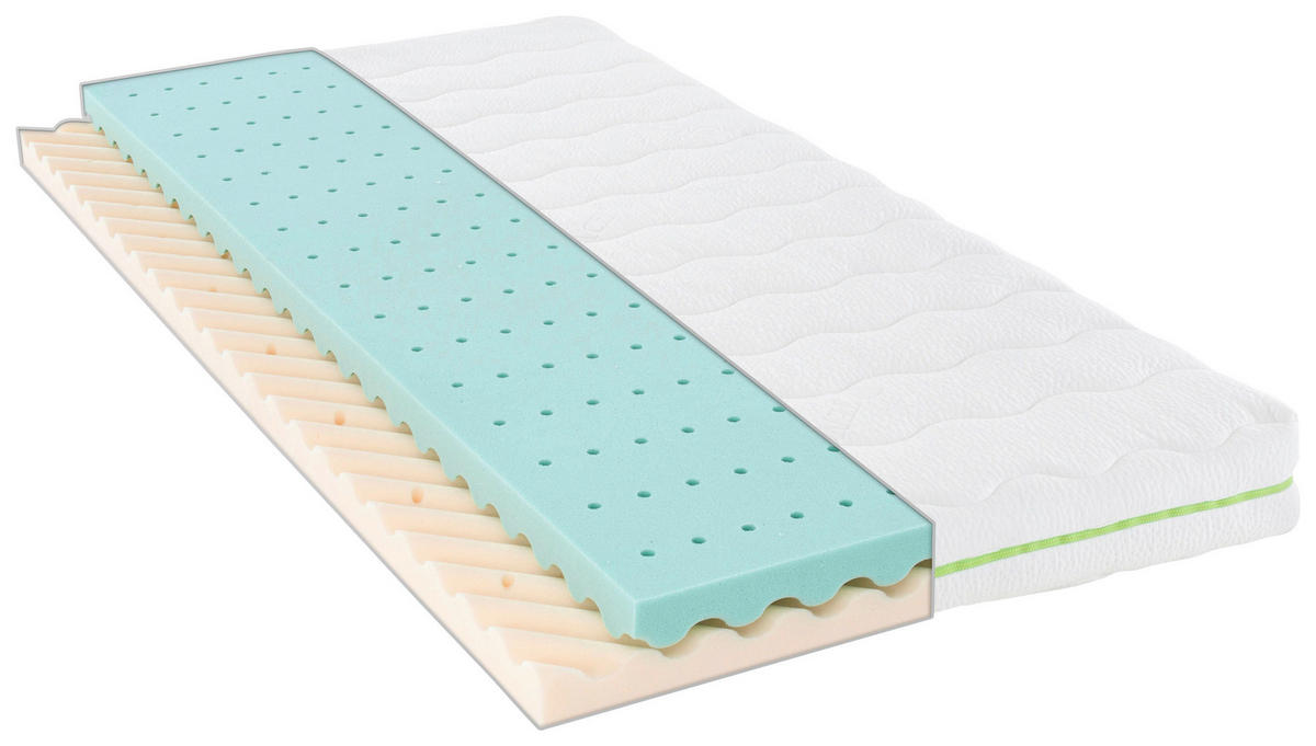 JUGENDMATRATZE 90/200 cm Höhe ca. 14 cm  - Weiß, Basics, Textil (90/200cm) - Träumeland