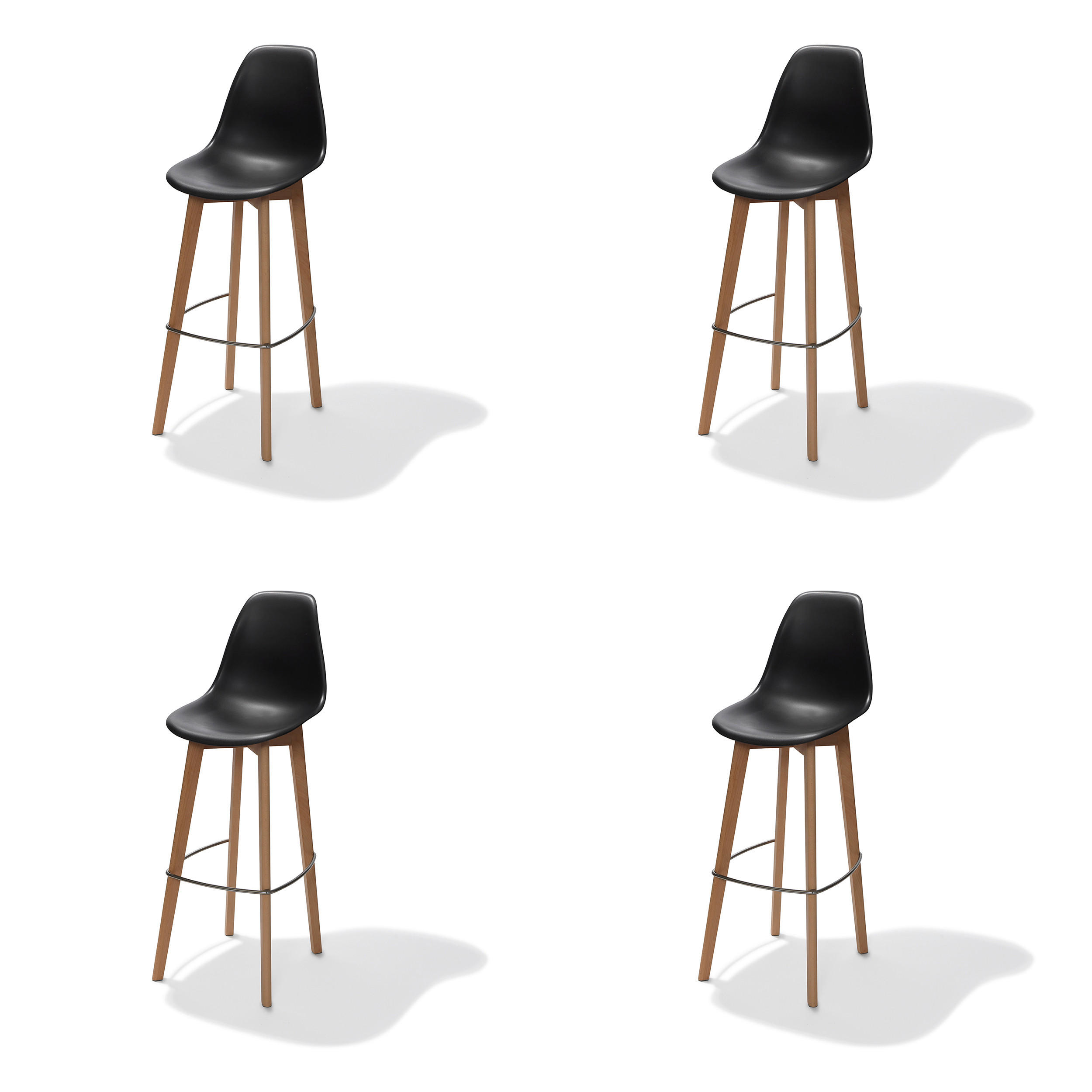 BARHOCKER-SET in Schwarz  - Schwarz, MODERN, Holz/Kunststoff (47/119/53cm) - MID.YOU