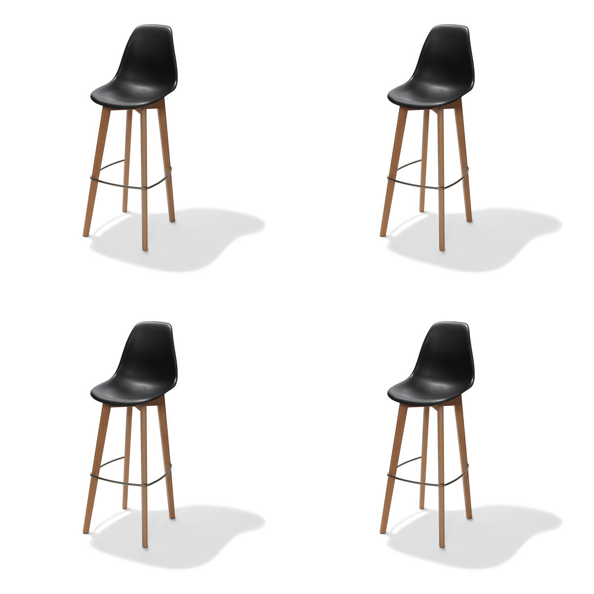 BARHOCKER-SET in Schwarz  - Schwarz, MODERN, Holz/Kunststoff (47/119/53cm) - MID.YOU