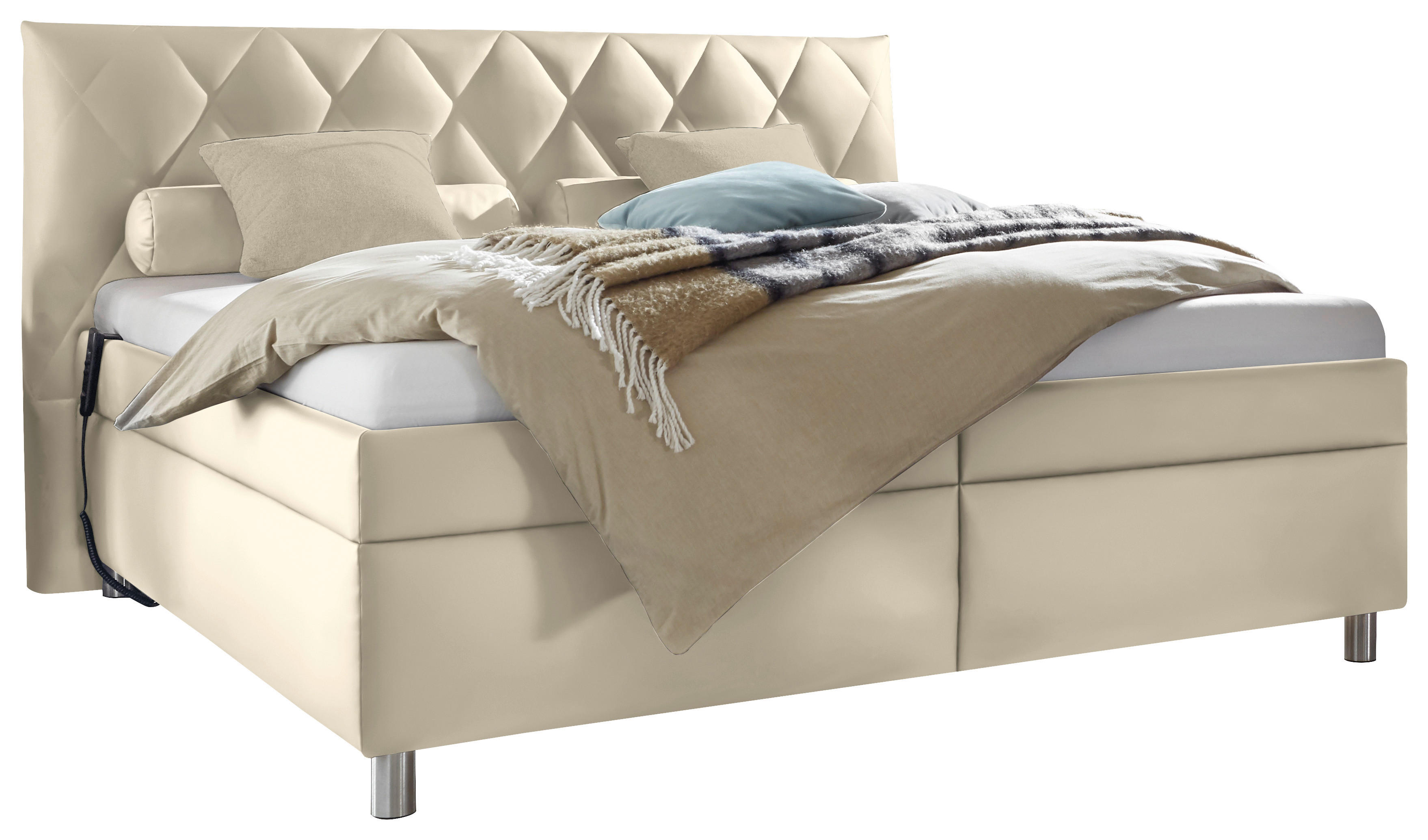 POLSTERBETT 160/200 cm  in Beige  - Weiss/Beige, Konventionell, Holz/Textil (160/200cm) - Esposa