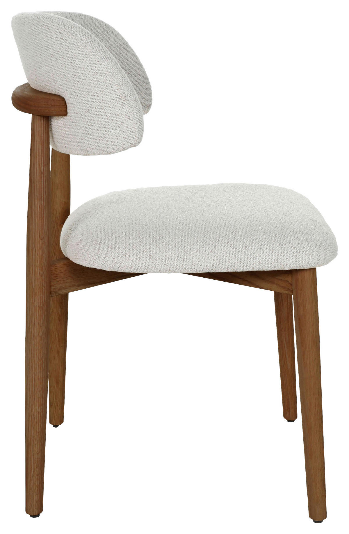 STUHL Nussbaumfarben, Beige Eiche massiv  - Beige/Dunkelbraun, MODERN, Holz/Textil (49/79/51cm) - Livetastic