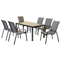 GARTENSET 5-teilig  - Graphitfarben/Grau, MODERN, Textil/Metall - Gardenson