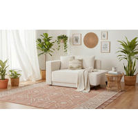 RÉCAMIERE ELIO Creme Cord  inkl. Zierkissen, Rückenkissen  - Creme/Schwarz, Design, Holz/Kunststoff (97/79/150cm) - P & B