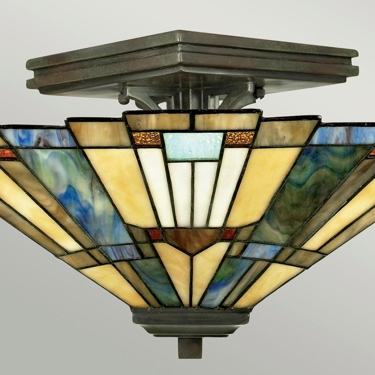 DECKENLEUCHTE  35.6/20.3 cm    - Bronzefarben, Romantik / Landhaus, Glas/Metall (35.6/20.3cm) - Elstead Lighting