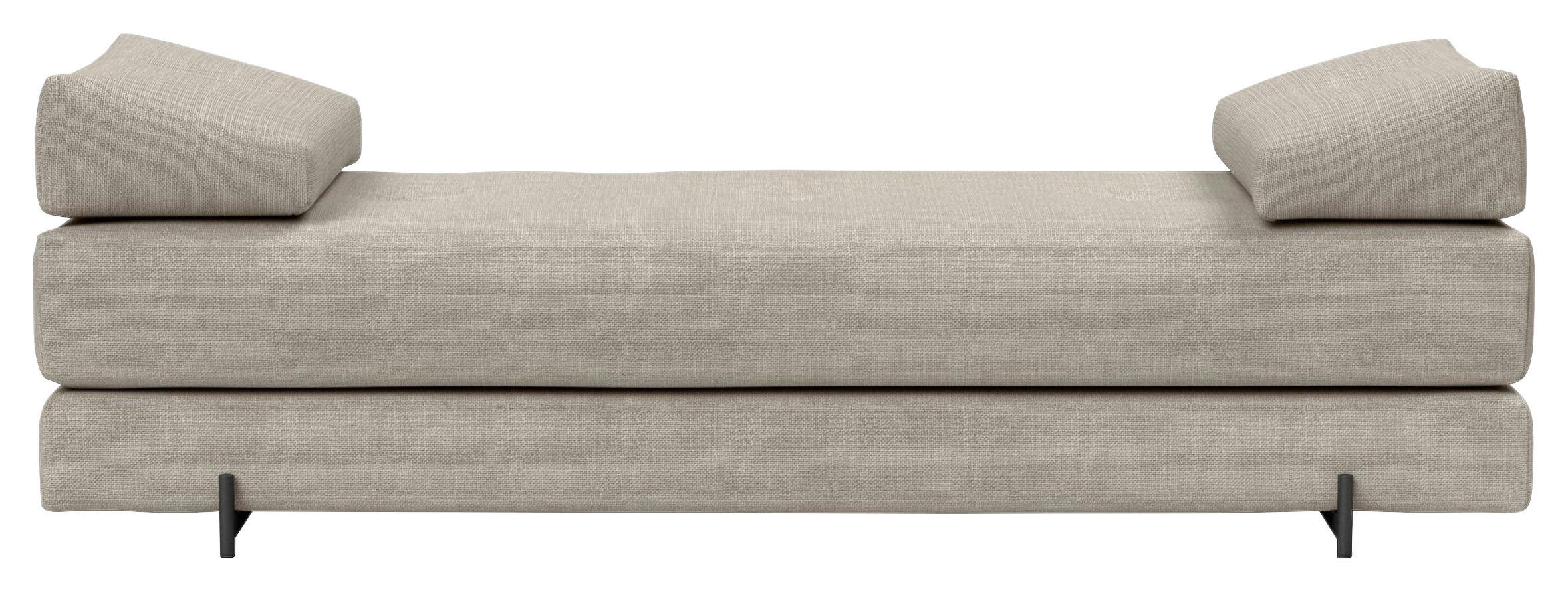 SCHLAFSOFA Flachgewebe Naturfarben  - Schwarz/Naturfarben, Design, Textil/Metall (200/82/84cm) - Innovation
