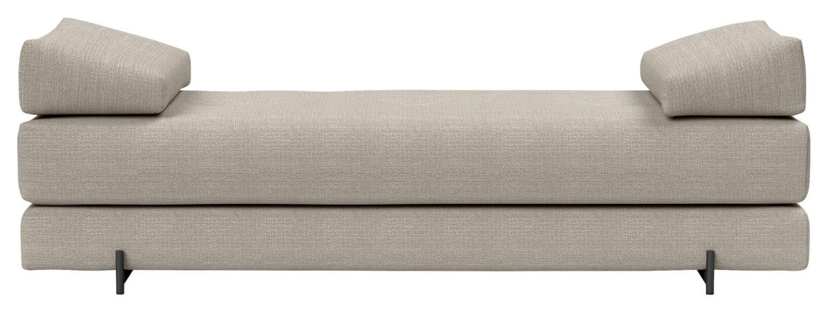 SCHLAFSOFA Flachgewebe Naturfarben  - Schwarz/Naturfarben, Design, Textil/Metall (200/82/84cm) - Innovation