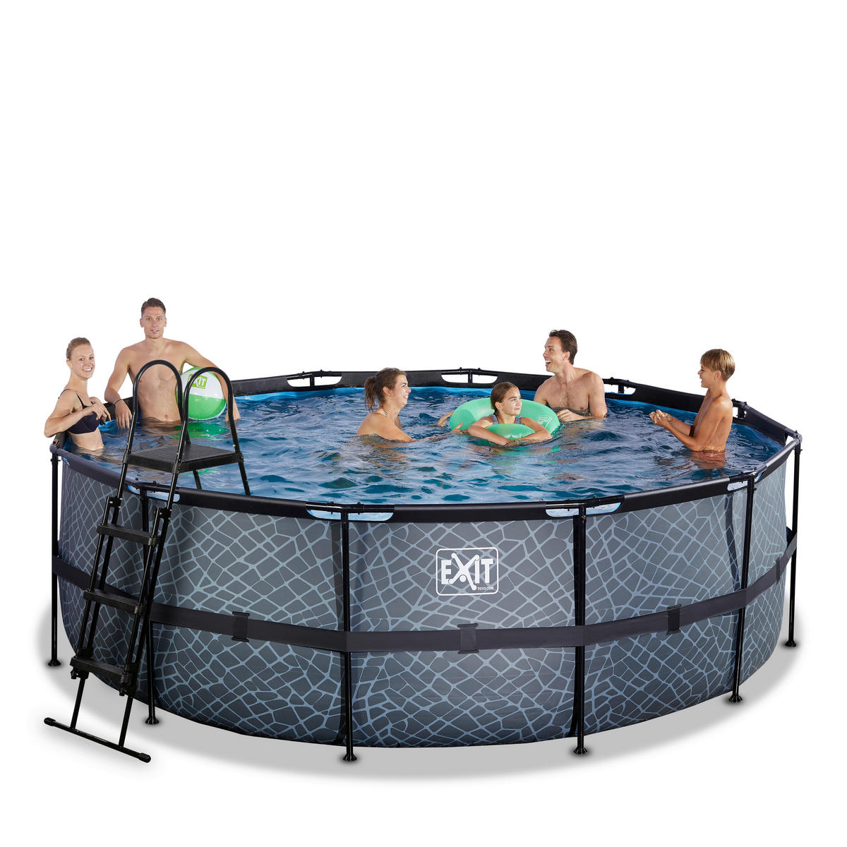 EXIT POOL STONE 427X122 STONE 427/122 cm  - Grau, KONVENTIONELL, Metall (427/122cm) - EXIT Toys