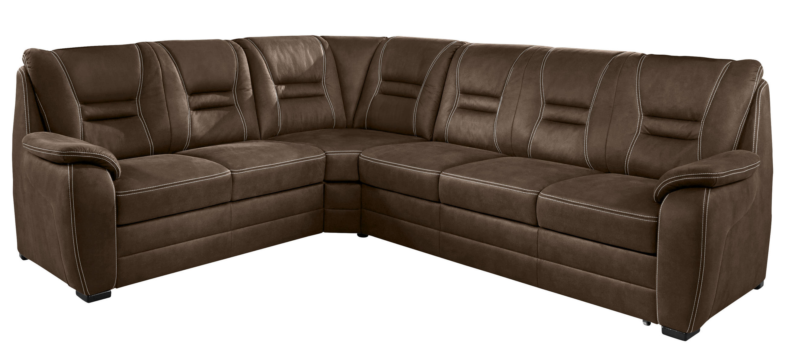 ECKSOFA  in Lederlook Braun, Grau  234/286 cm  - Beige/Braun, KONVENTIONELL, Holz/Textil (234/286cm) - Beldomo Comfort