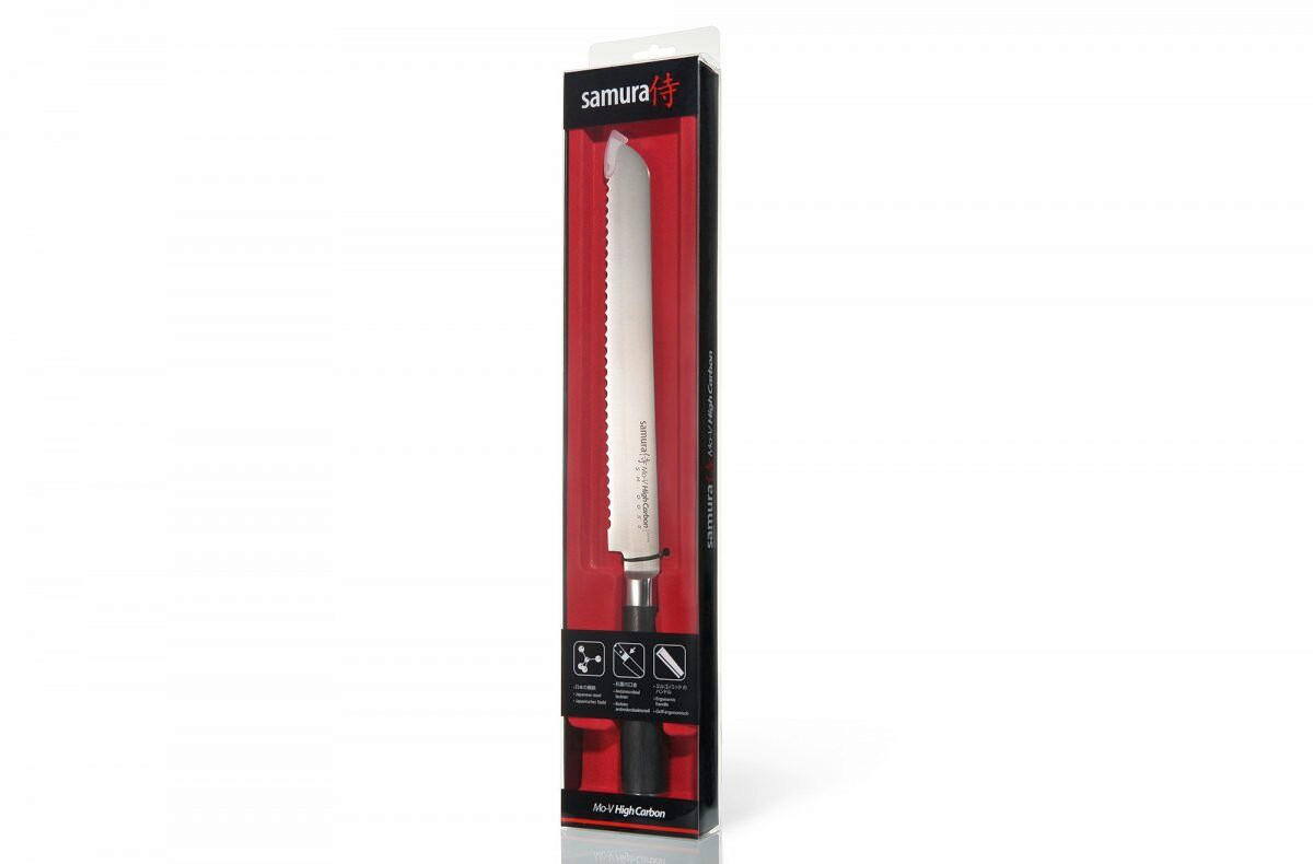 NOŽ ZA KRUH  MO-V 37/3,6/2,8 cm           oplemenjeni čelik - crna, Basics, drvni materijal/metal (37/3,6/2,8cm) - Samura
