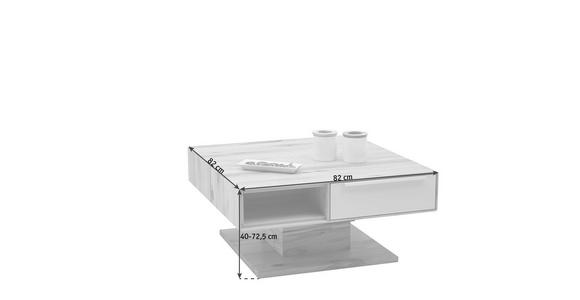 COUCHTISCH in Holz, Glas 82/82/40-72,5 cm - Buchefarben/Weiß, Design, Glas/Holz (82/82/40-72,5cm) - Valnatura