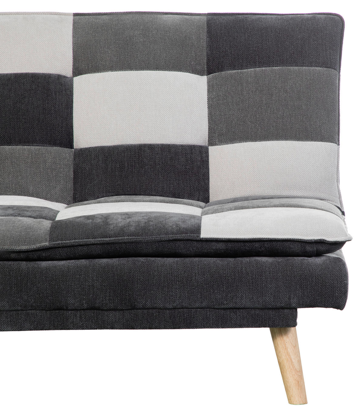 SCHLAFSOFA Chenille Grau, Schwarz, Weiß  - Schwarz/Naturfarben, Design, Holz/Textil (180/77/91cm) - MID.YOU