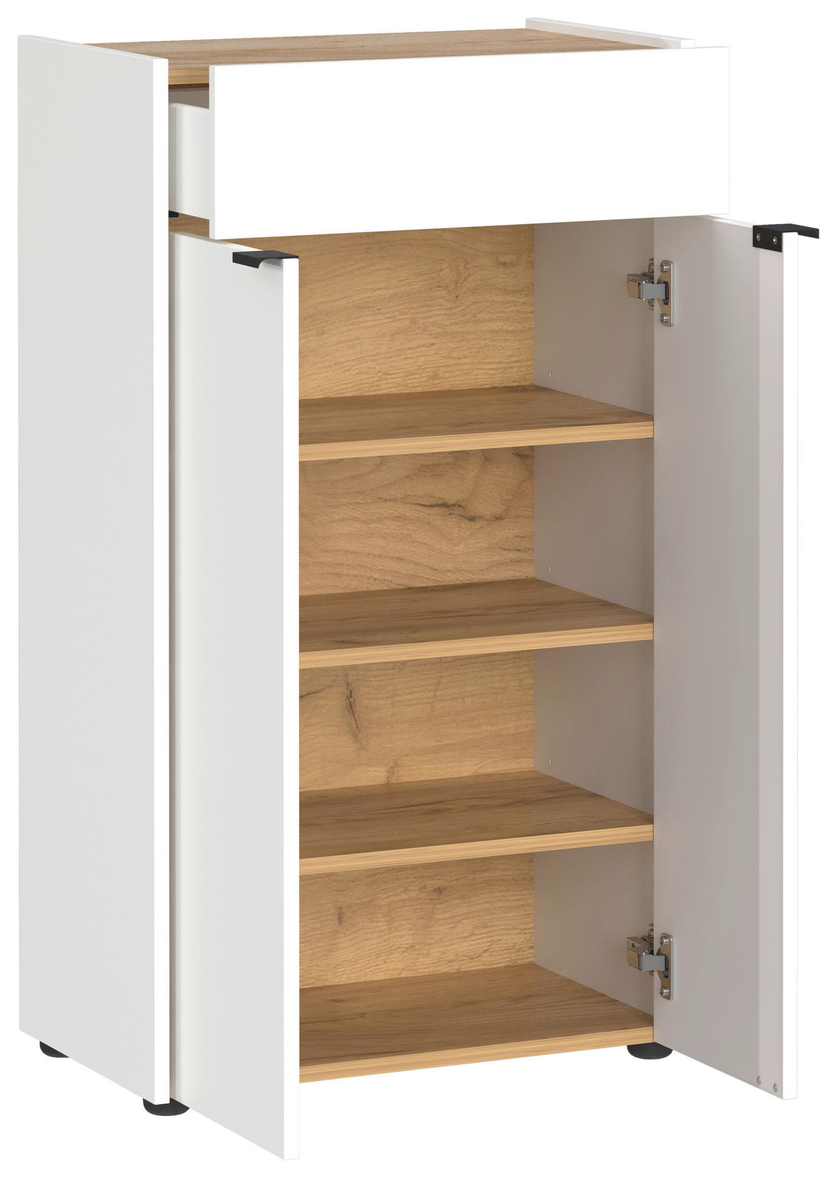 UNTERSCHRANK 56/98/34 cm   - Eichefarben/Schwarz, MODERN, Holzwerkstoff/Kunststoff (56/98/34cm) - Germania